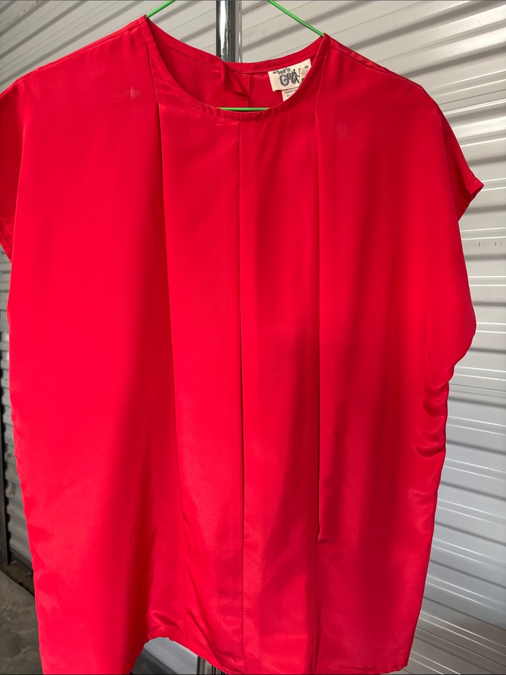 Red Women's Cap-Sleeve Satin Top - Unbranded